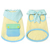 Lightweight Cotton-Linen Dog Vest with Bow Tie for Summer