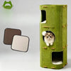 4-Tier Solid Wood Cat Tree with Enclosed Hideaway and Scratch Pad