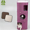 4-Tier Solid Wood Cat Tree with Enclosed Hideaway and Scratch Pad