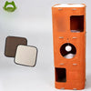 4-Tier Solid Wood Cat Tree with Enclosed Hideaway and Scratch Pad
