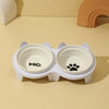 Double Ceramic Pet Bowls with Stand
