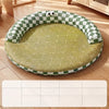 Round Woven Cat Bed with Removable Washable Mat