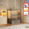 Enclosed Cat Litter Box Cabinet with Upper Storage Shelf