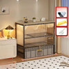 Enclosed Cat Litter Box Cabinet with Upper Storage Shelf