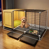 Indoor Small Dog Crate with Separate Sleeping and Potty Areas