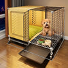 Indoor Small Dog Crate with Separate Sleeping and Potty Areas