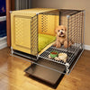 Indoor Small Dog Crate with Separate Sleeping and Potty Areas