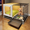 Indoor Small Dog Crate with Separate Sleeping and Potty Areas