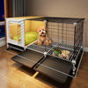 Indoor Small Dog Crate with Separate Sleeping and Potty Areas