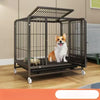 Iron Dog Crate with Potty Tray for Medium to Large Dogs
