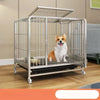 Iron Dog Crate with Potty Tray for Medium to Large Dogs