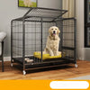 Iron Dog Crate with Potty Tray for Medium to Large Dogs