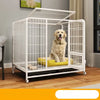 Iron Dog Crate with Potty Tray for Medium to Large Dogs