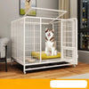 Iron Dog Crate with Potty Tray for Medium to Large Dogs