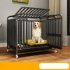 Iron Dog Crate with Potty Tray for Medium to Large Dogs