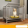 Iron Dog Crate with Potty Tray for Medium to Large Dogs