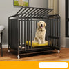 Iron Dog Crate with Potty Tray for Medium to Large Dogs