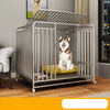 Iron Dog Crate with Potty Tray for Medium to Large Dogs