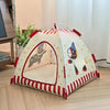 Foldable Semi-Enclosed Pet Tent Bed for Cats and Small Dogs