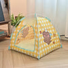 Foldable Semi-Enclosed Pet Tent Bed for Cats and Small Dogs