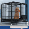 Metal Dog Crate with Removable Tray and Locking Casters