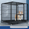 Metal Dog Crate with Removable Tray and Locking Casters