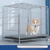 Metal Dog Crate with Removable Tray and Locking Casters
