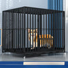 Metal Dog Crate with Removable Tray and Locking Casters