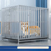 Metal Dog Crate with Removable Tray and Locking Casters