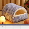 Semi-Enclosed Washable Bed for Cats and Small Dogs