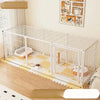 Indoor Metal Pet Playpen with Door and Roof for Cats & Small Dogs